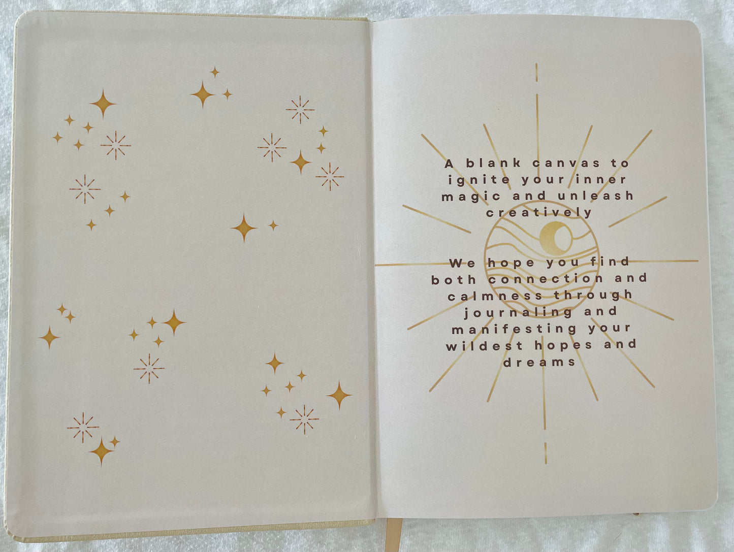 dream big journal inside cover, calmness and connection