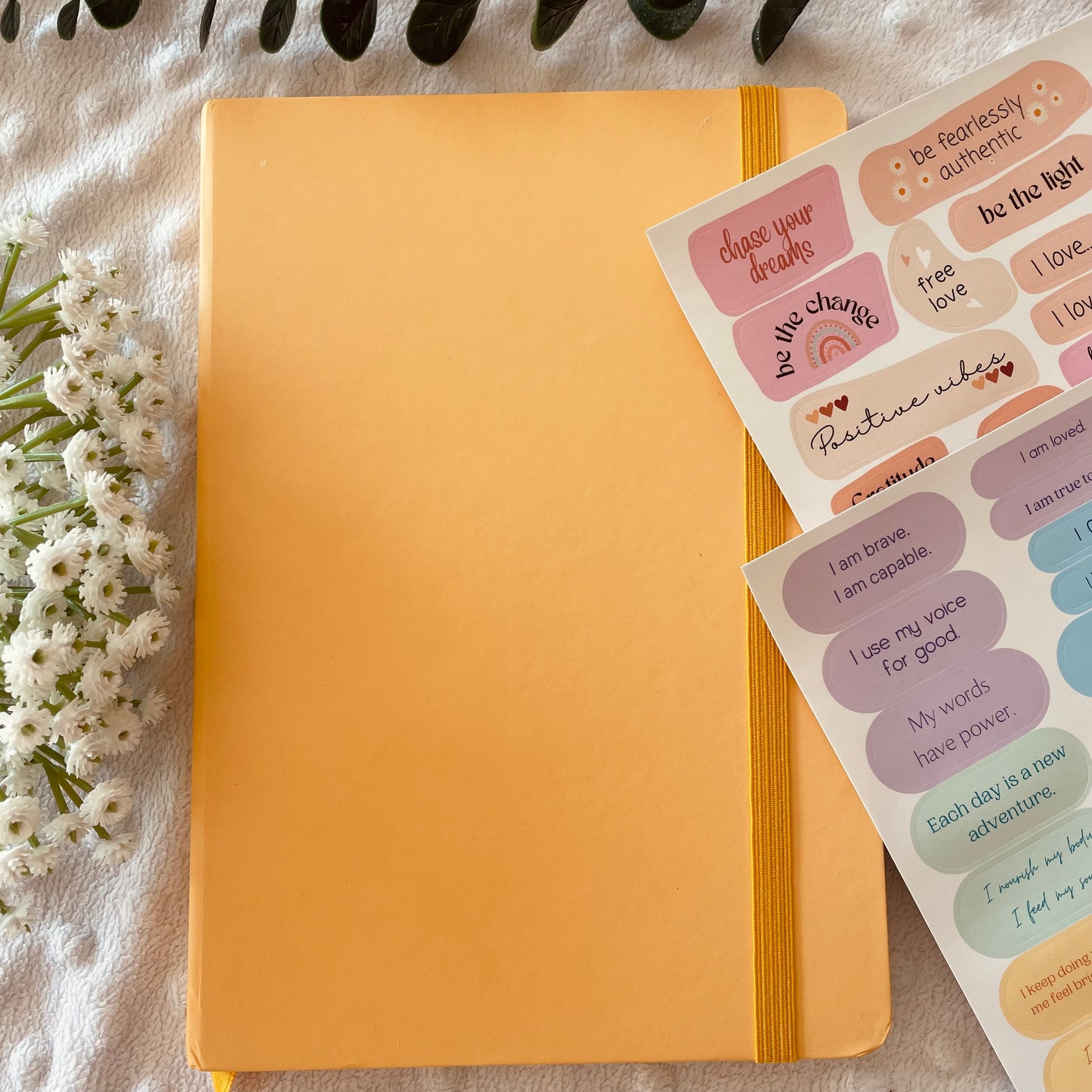 Pastel notebook & self-love sticker duo