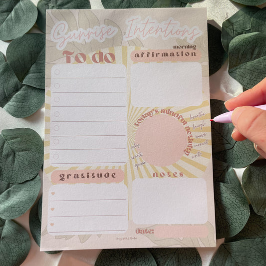 Sunrise Intentions Notepad