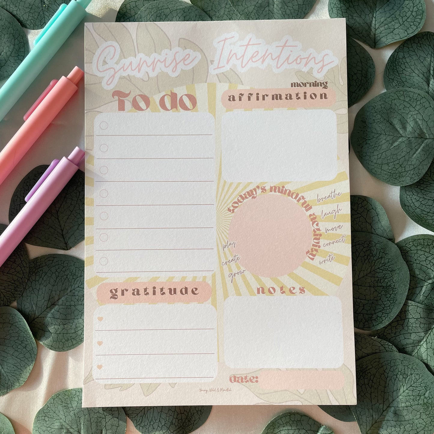 Sunrise Intentions Notepad